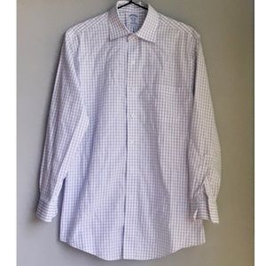 BROOKS BROTHERS regent grey/navy windowpane 15-32